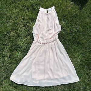 Lush Light Pink Long Coquette Spring Dress Thin Straps